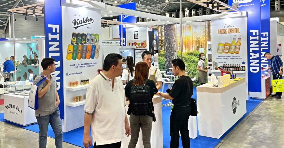 Messeforums klimatneutrala paviljong på hiilineutraali Food and Hotel Asia i Singapore